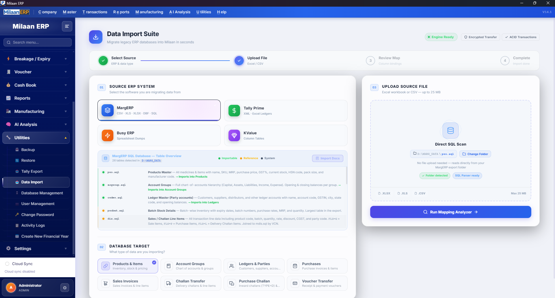 Milaan ERP Data Import Suite